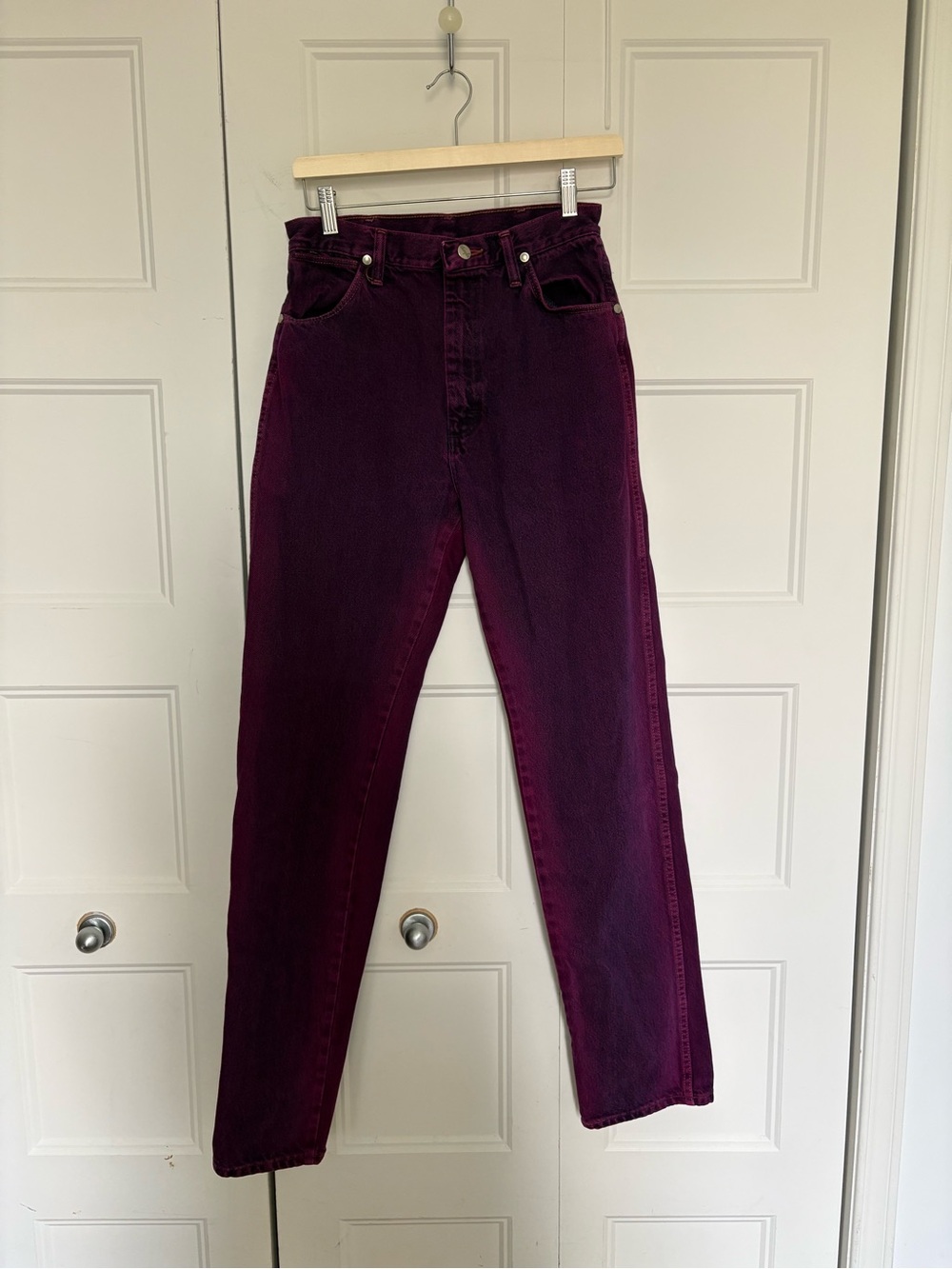 Wrangler Vintage Jeans in Vibrant Purple and Acid Wash